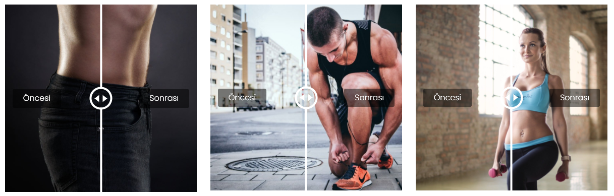 Esempio di come le immagini affiancate si vedono nel widget prima e dopo.