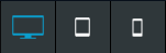 Los iconos de desktop, tableta y móvil se muestran horizontalmente