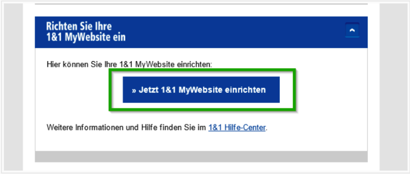 Blue button with white text. Button is outlined in green.